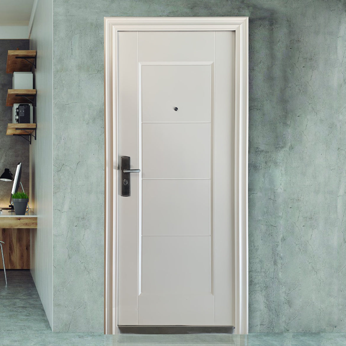 Puerta de Seguridad Modelo Hoss-16b Color Blanco