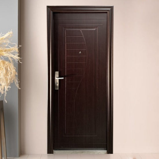 Puertas de Seguridad Modelo Hoss-90b Color Nogal Chocolate
