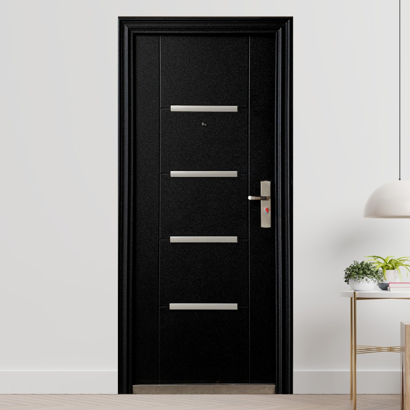Puerta de Seguridad Modelo Estándar Hoss-604 Color Negro