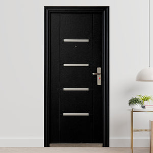 Puerta de Seguridad Modelo Estándar Hoss-604 Color Negro